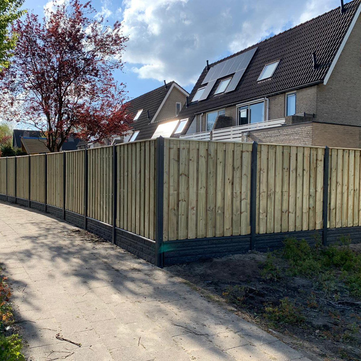 Grenen schutting semi-luxe antraciet