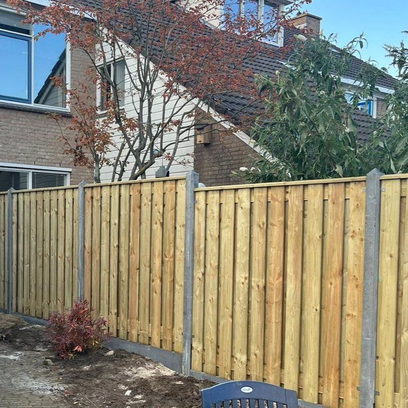 Grenen schutting standaard grijs