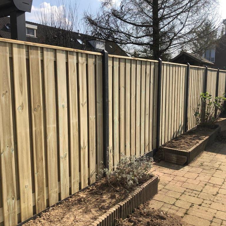 Grenen schutting standaard antraciet